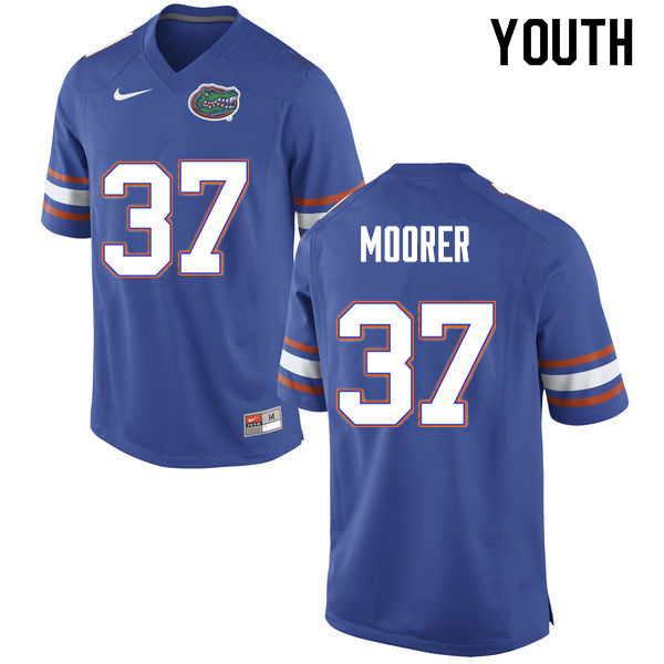Youth #37 Patrick Moorer Florida Gators College Football Jerseys Sale-Blue